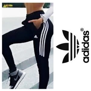 Adidas Joggers Unique Blue Bottom Accent & Zip